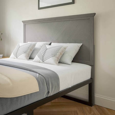 Flash Furniture Full Gray Wash Herringbone Adjustable Headboard MG-97881-FHB-F-GRWSH-GG